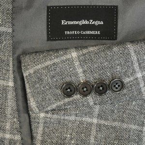 NEW $2195 48R Ermenegildo Zegna Gray Plaid blazer